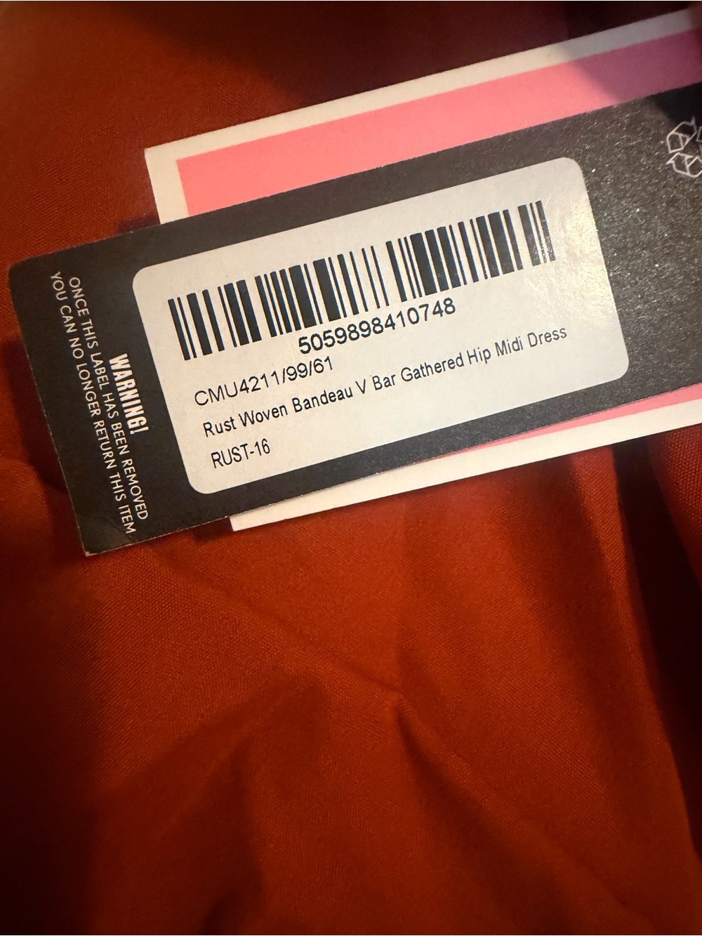 PrettyLittleThing Rust Strapless Draped High-Low Skirt - Picture 9 of 10